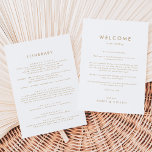Chic Gold Typografie Welkomstbrief & reisroute<br><div class="desc">Deze chic gold typografie bruiloft welkome brief & reiskaarten zijn perfect voor een moderne bruiloft. Het eenvoudige ontwerp is voorzien van klassiek minimalistisch goud en witte typografie met een roestachtig boho-gevoel. in elke kleur. Houd het ontwerp minimaal en elegant, zoals het is, of personaliseer het door uw eigen grafiek en...</div>