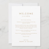 Chic Gold Typografie Welkomstbrief & reisroute (Voorkant)