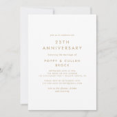 Chic Gold Typography 25th Wedding Jubileum Kaart (Voorkant)