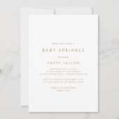 Chic Gold Typography Baby Sprinkle Kaart (Voorkant)