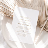 Chic Gold Typography Bat Mitzvah Kaart