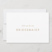 Chic Gold Typography Bridesmaid proposal Kaart (Voorkant)