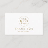 Chic Gold Typography Business Logo Bedankt Kortingskaartje (Voorkant)