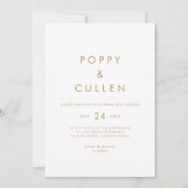 Chic Gold Typography Casual Wedding Invitation Kaart (Voorkant)