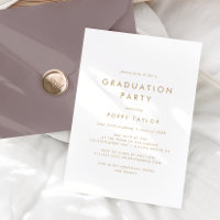 Chic Gold Typography Gradusion Party Invitation