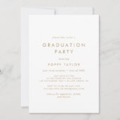 Chic Gold Typography Gradusion Party Invitation Kaart (Voorkant)