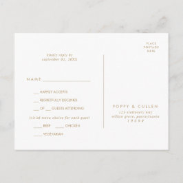 Chic Gold Typography Menu Keuze RSVP Briefkaart