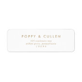 Chic Gold Typography Return Address Label (Voorkant)