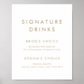 Chic Gold Typography Signature Drink Sign Poster (Voorkant)