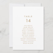 Chic Gold Typography Table Number Seating Chart (Voorkant)
