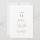 Chic Gold Typography Table Number Seating Chart (Achterkant)