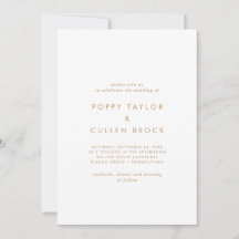 Chic Gold Typography The Wedding of Invitation