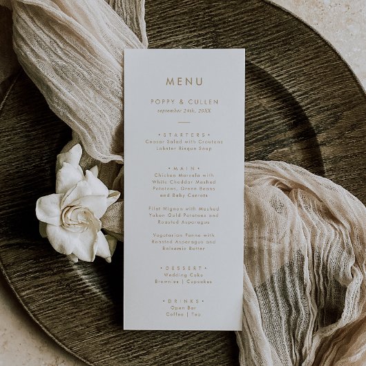 Chic Gold Typography Weddenrenmenu Menu