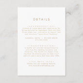 Chic Gold Typography Wedding Details Informatiekaartje (Voorkant)