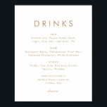 Chic Gold Typography Wedding Drinken Menu Sign Poster<br><div class="desc">Dit tekenbord van het chic gold typography bruiloft drink het menu is perfect voor een moderne bruiloft. Het eenvoudige ontwerp is voorzien van klassiek minimalistisch goud en witte typografie met een roestachtig boho-gevoel. in elke kleur. Houd het ontwerp minimaal en elegant, zoals het is, of personaliseer het door uw eigen...</div>