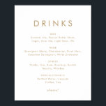 Chic Gold Typography Wedding Drinken Menu Sign Poster<br><div class="desc">Dit tekenbord van het chic gold typography bruiloft drink het menu is perfect voor een moderne bruiloft. Het eenvoudige ontwerp is voorzien van klassiek minimalistisch goud en witte typografie met een roestachtig boho-gevoel. in elke kleur. Houd het ontwerp minimaal en elegant, zoals het is, of personaliseer het door uw eigen...</div>