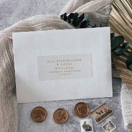 Chic Gold Typography Wedding Guest Adresetiketten Sticker