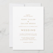 Chic Gold Typography Wedding Invitation Kaart (Voorkant)