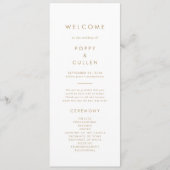 Chic Gold Typography Wedding Programme Programmakaart (Voorkant)
