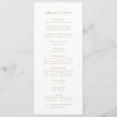 Chic Gold Typography Wedding Programme Programmakaart (Achterkant)