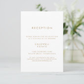 Chic Gold Typography Wedding Reception Informatiekaartje (Staand voorkant)