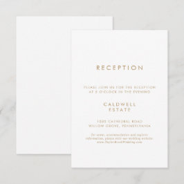 Chic Gold Typography Wedding Reception Informatiekaartje