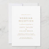 Chic Gold Typography Wedding Reception Uitnodiging (Voorkant)