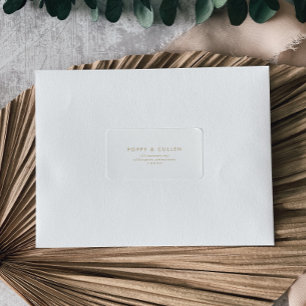 Chic Gold Typography Wedding RSVP Adresetiketten Etiket