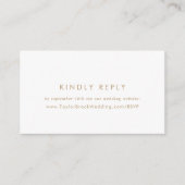 Chic Gold Typography Wedding Website RSVP Informatiekaartje (Voorkant)