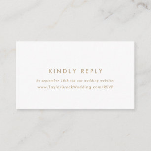 Chic Gold Typography Wedding Website RSVP Informatiekaartje