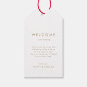Chic Gold Typography Wedding Welcome Gift Labels Cadeaulabel (Voorkant)