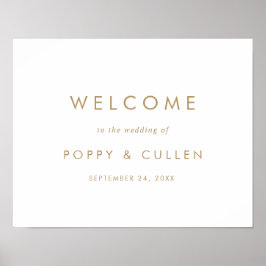Chic Gold Typography Wedding Welcome Poster