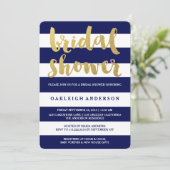 Chic Gold | Vet Vrijgezellenfeest met blauwe stree Kaart (Staand voorkant)