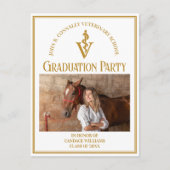 Chic Gold Veterinaire School Afstudeerfeest Uitnodiging Briefkaart (Voorkant)