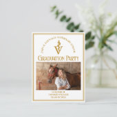 Chic Gold Veterinaire School Afstudeerfeest Uitnodiging Briefkaart (Staand voorkant)
