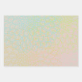 Chic Gold Violet Pink Floral Inpakpapier Vel (Voorkant)