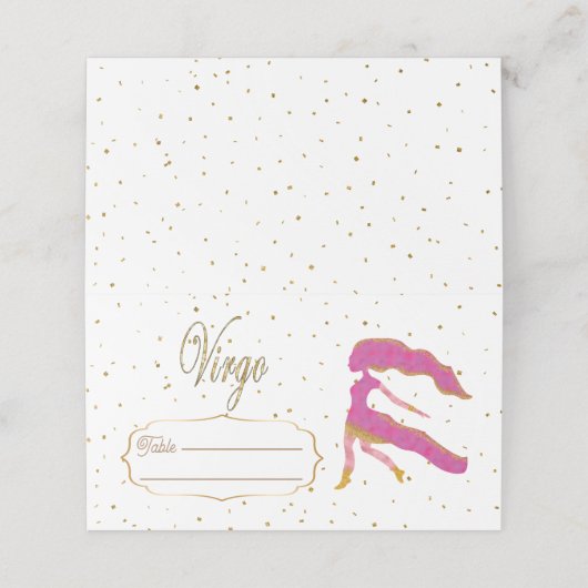 Chic Gold Virgo Zodiac Verjaardag Plaatskaartje (Buitenkant ongevouwen)