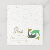 Chic Gold Vissen Zodiac Verjaardag Plaatskaartje (Buitenkant ongevouwen)