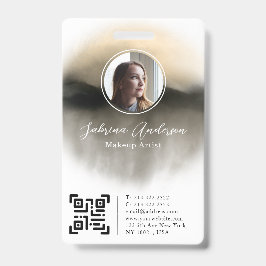 Chic Gold Waterverf Abstract script foto Logo Badge