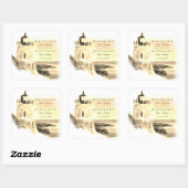 Chic Gold Waterverf Lighthouse Script Wedding Vierkante Sticker (Vel)