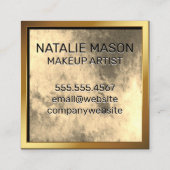 Chic Gold-Waterverf met monogram Vierkante Visitekaartje (Achterkant)