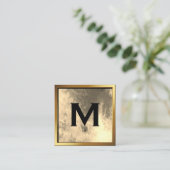 Chic Gold-Waterverf met monogram Vierkante Visitekaartje (Staand voorkant)