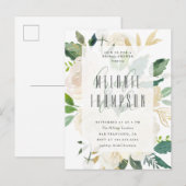 Chic Gold Waterverf Peonies Vrijgezellenfeest Uitnodiging Briefkaart (Voorkant / Achterkant)