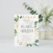 Chic Gold Waterverf Peonies Vrijgezellenfeest Uitnodiging Briefkaart (Staand voorkant)