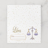 Chic Gold Weegschaal Zodiac Verjaardag Plaatskaartje (Buitenkant ongevouwen)