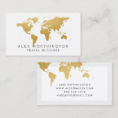Chic Gold Wereldkaart International Visitekaartje (Voorkant / Achterkant)