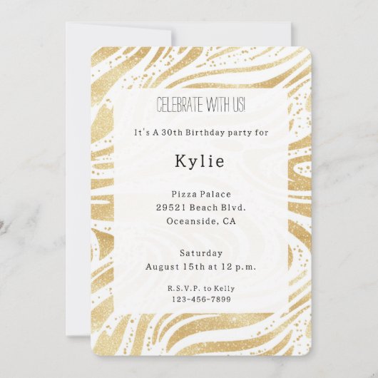 Chic Gold wervelt verjaardag Kaart (Voorkant)