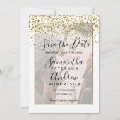 Chic gold white, behalve date foto bruiloft save the date (Voorkant)