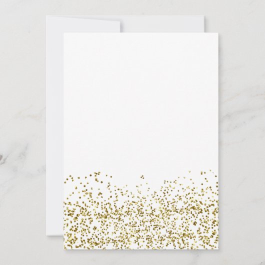Chic gold white, behalve date foto bruiloft save the date (Achterkant)