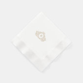 Chic Gold & White Crest Monogram Wedding Napkin Servet (Hoek)